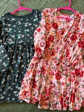 Bundle: 2 Girls’ Fall Floral Dresses